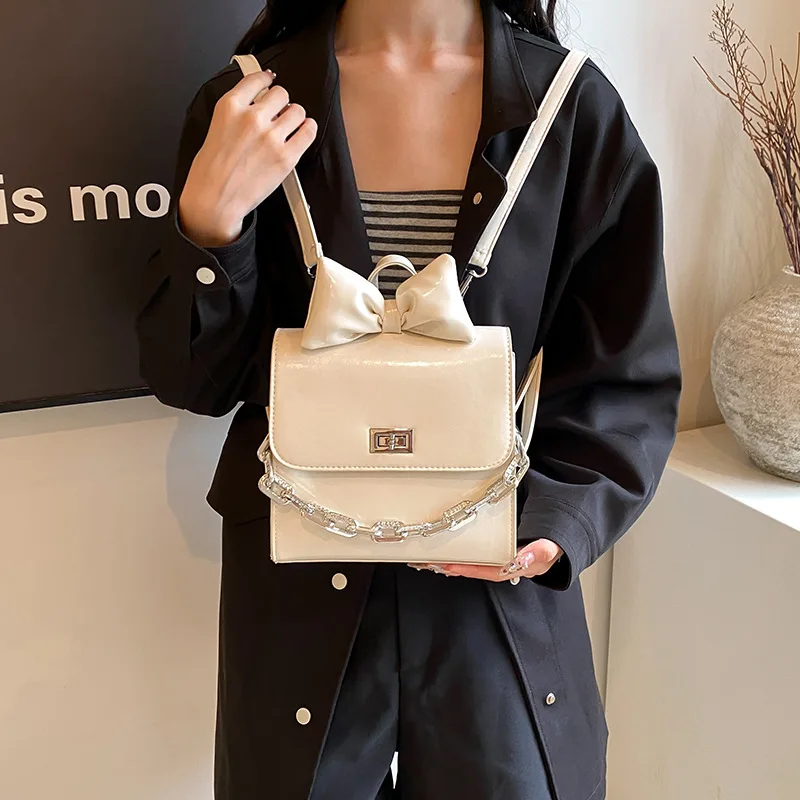 

2025 Quilted Leather Bow Backpack for Women, Convertible Shoulder Bag & Crossbody, Commute/Leisure Versatile Ita
