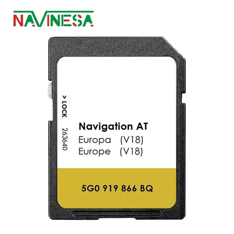 VW Golf 7 2012-2015 전체 용량 CID 변경 가능 16GB SD 카드 Navi 버전 지도 MIB1 Sat Nav AT V18