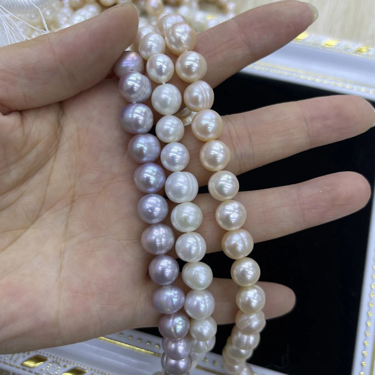 

AA 9-10mm Near-Round Natural Freshwater Pearl Semi-Finished Punch Beads for Jewelry Making DIY Necklace Bracelet Accessories