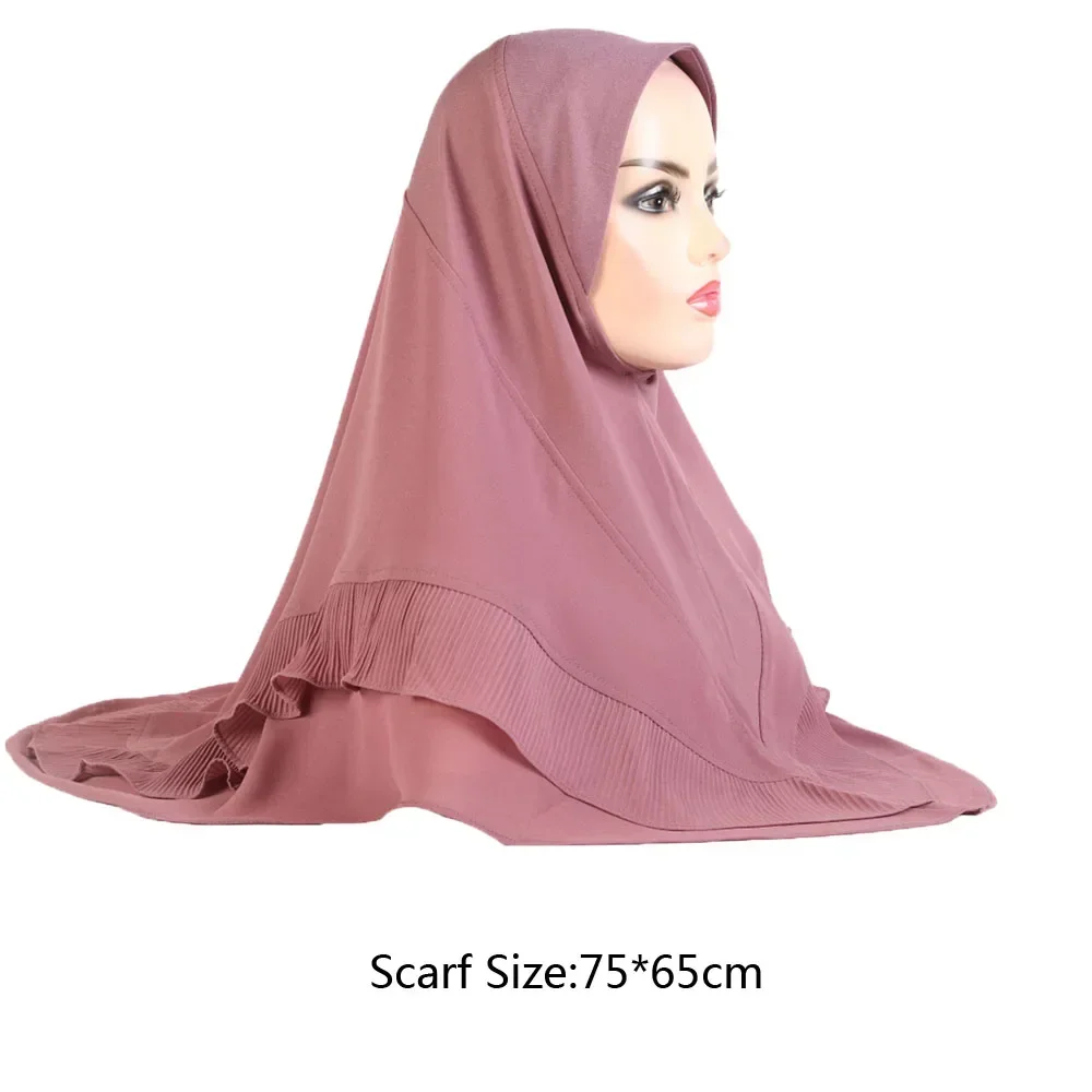 Malásia Moda Headwraps Tampas Turbante Ramadan para Mulheres Muçulmano Instantânea Hijab One Piece Amira Xales Headband Khimar Cachecol Femme