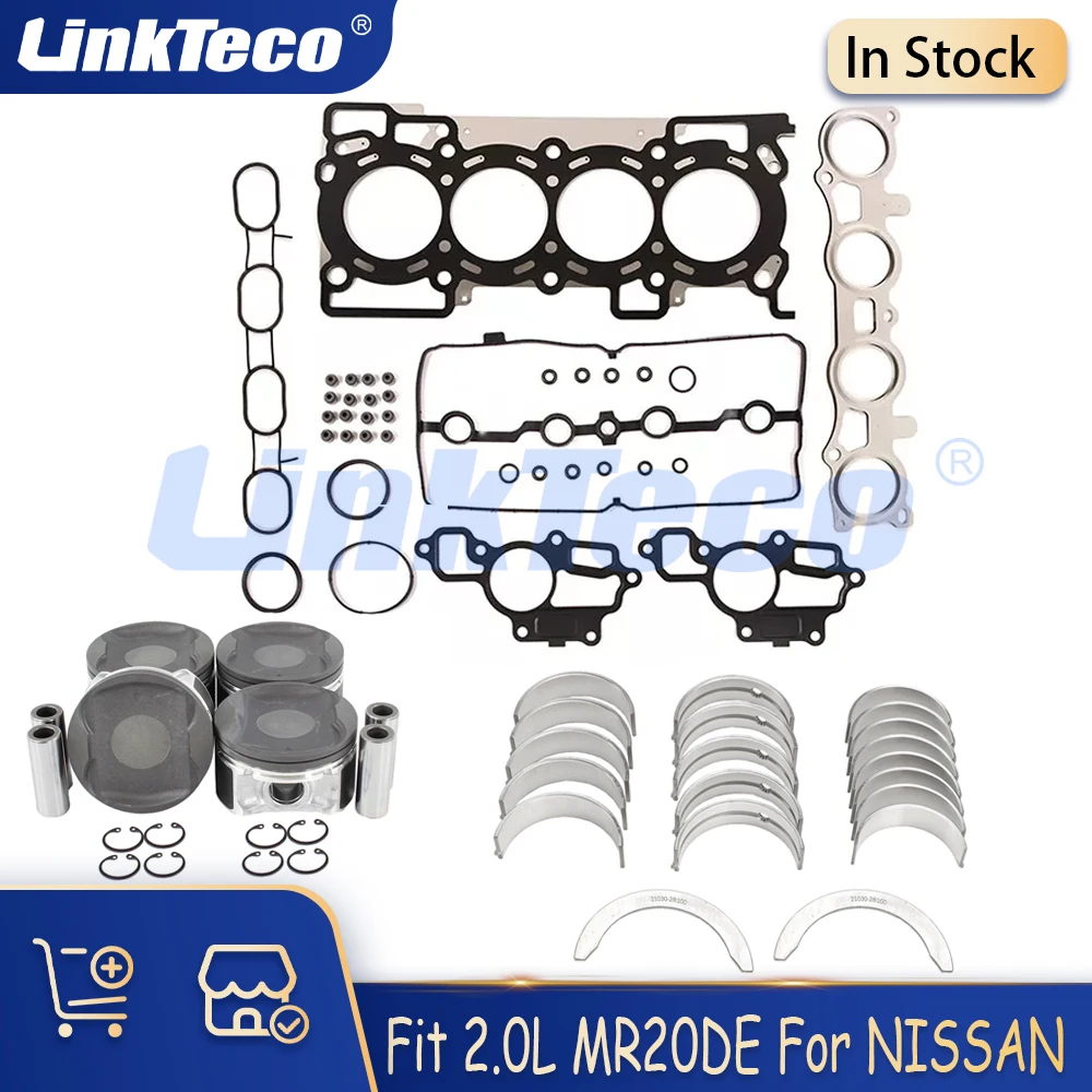 

Engine Parts Cylinder Head Gasket Bearing Piston Ring Kit Fit 2.0L Gas DOHC MR20DE for NISSAN SENTRA Cube Versa 2007-2012 2.0 L