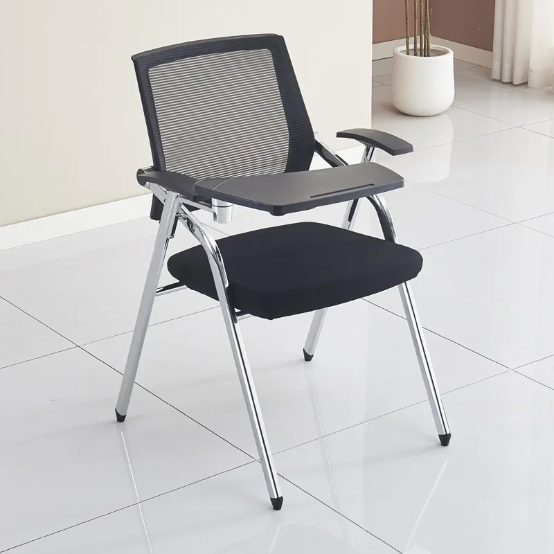 Folding Training Chair with Writing Tablet Mesh Back Office Meeting Student Stackable Chair