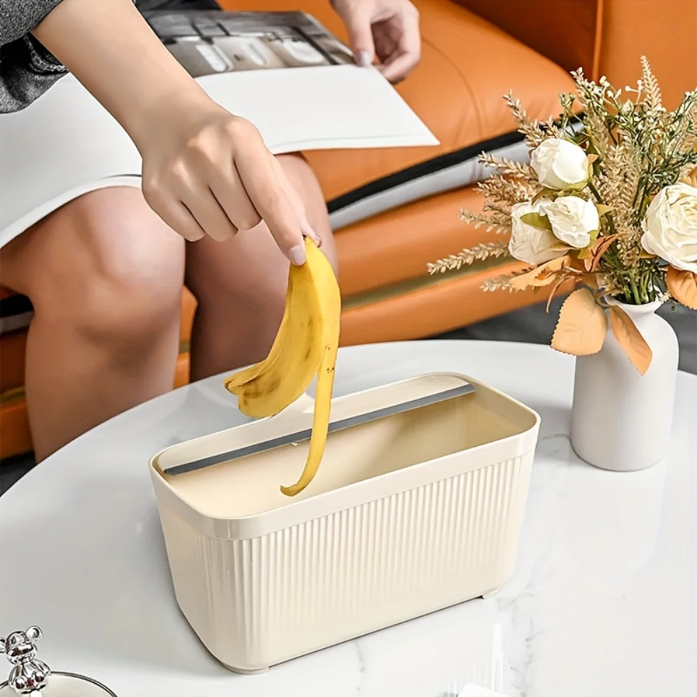 Мини-мусорный бак с ручкой, настольный мусорный бак, компактный контейнер для мусора для очистки закусок - парикмахерская машина не требуется электричество