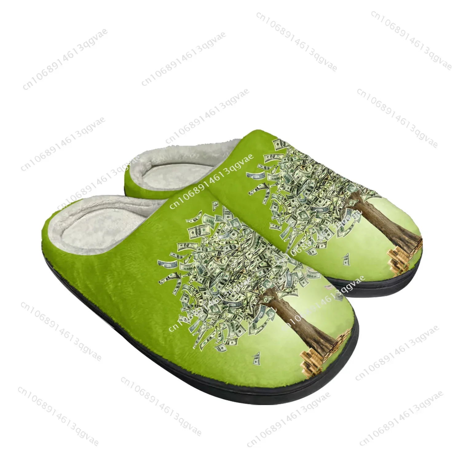 Dollar Green Tree Home Cotton Custom Slippers Mens Womens Sandals Plush Bedroom Casual Keep Warm Shoe Thermal Slipper White