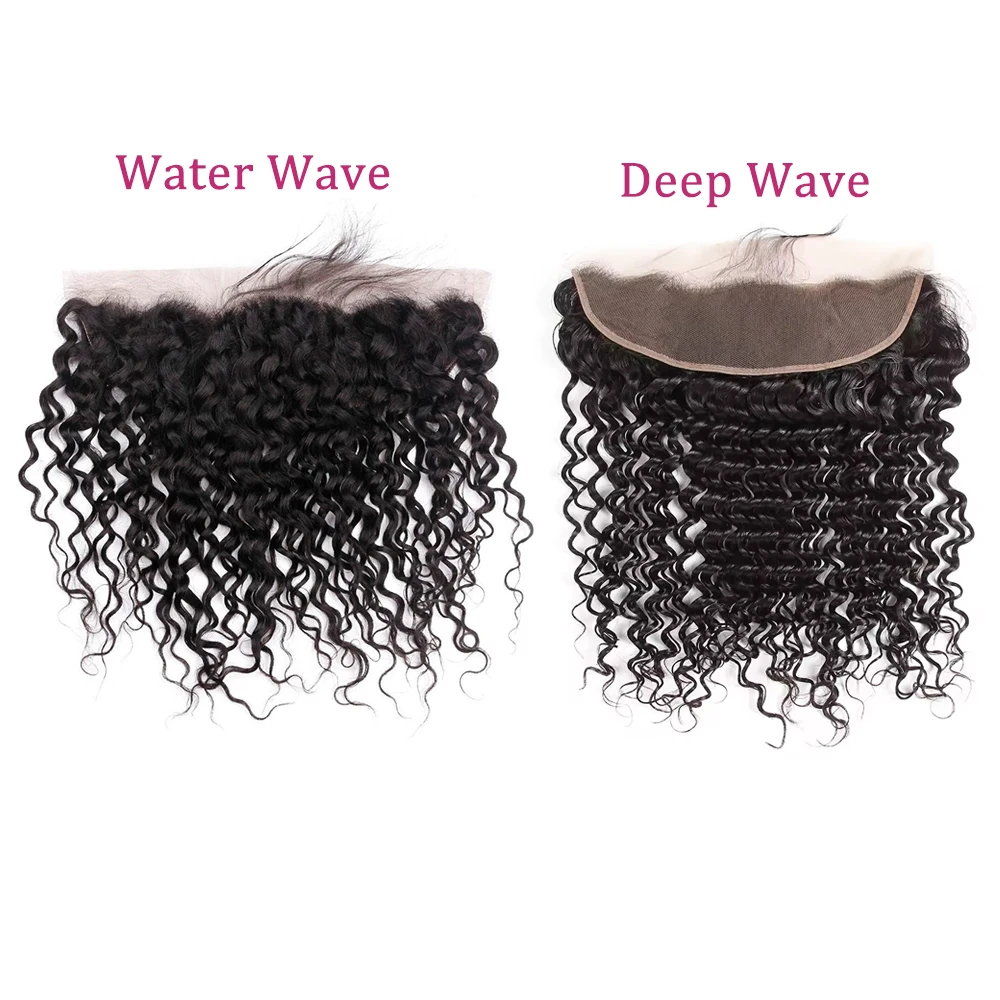 Deep Wave 13x4 Lace Frontal Human Hair Pre-Plucked with Baby Hair Brazilain Water Wave Lace Frontal Wet and Wavy For Black Women