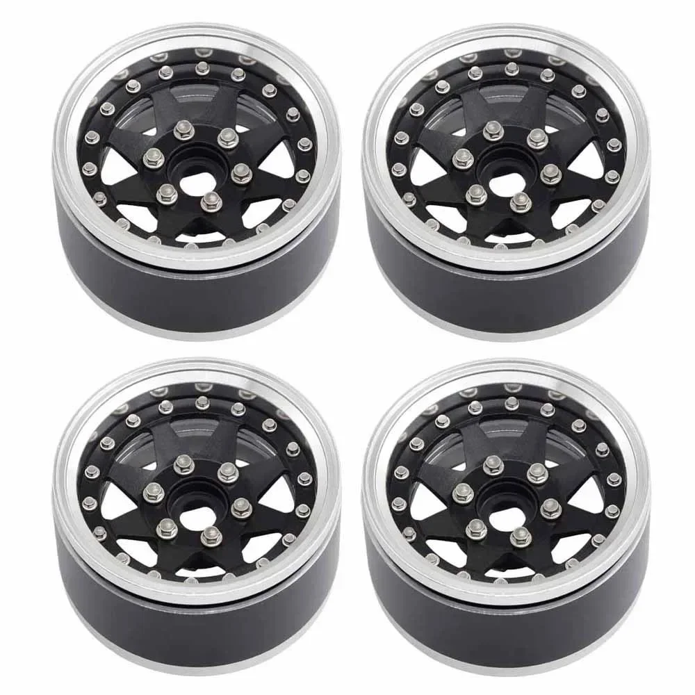 

4PCS Aluminum 1.9 Inch Beadlock Wheels Rim Adjustable Offset Wheel Hub for 1/10 RC Crawler Car TRX4 TRX6 SCX10 GEN7 8 D90
