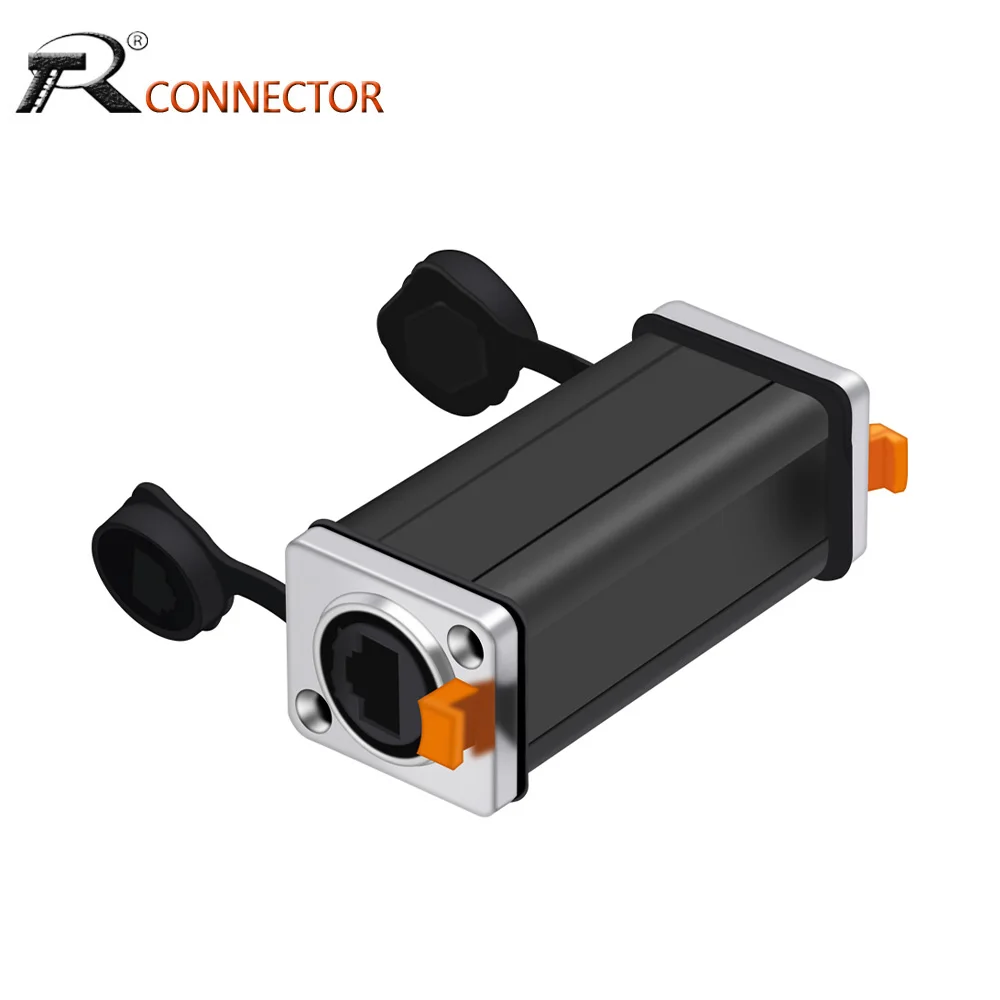 1pc New Arrival Waterproof Network Connector RJ45 Ethernet Connector Female Panel Mount Sockets Straight Couplers