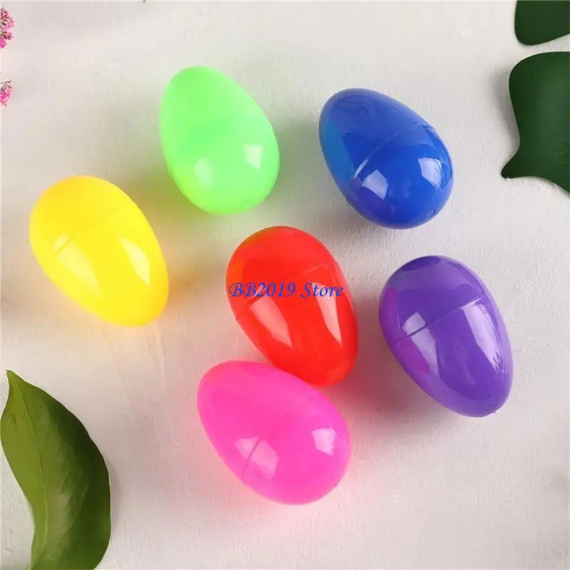 Q0KB 12 Pieces Colorful Easter Plastic Eggs for Kids DIY Craft Party Decoration