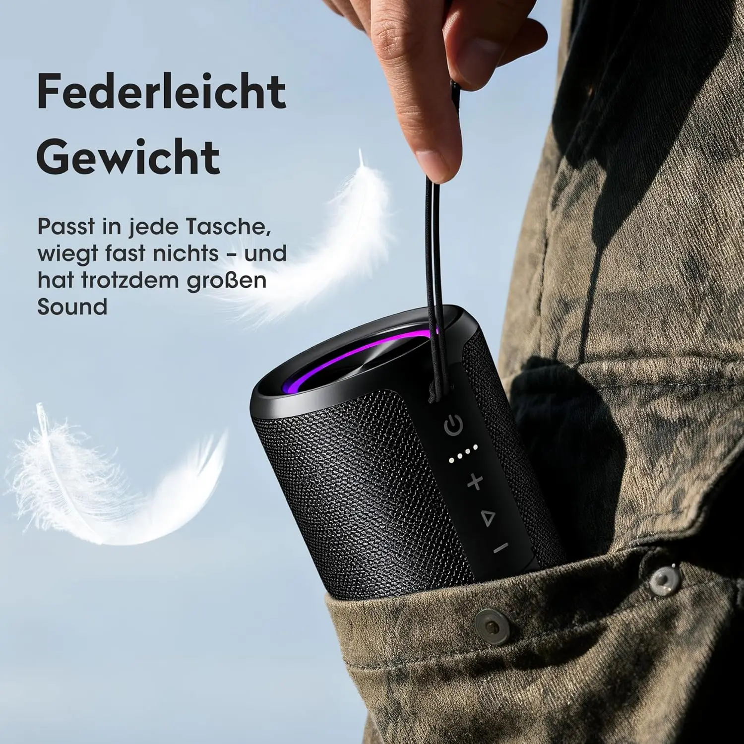 OHYAO X2 Mini Bluetooth-Lautsprecher mit Lauterer Tonlage & Verbessertem Bass IPX7 Wasserdicht Kabelloser Bluetooth 5.3 Tragbarer Musikplayer – Detail 14