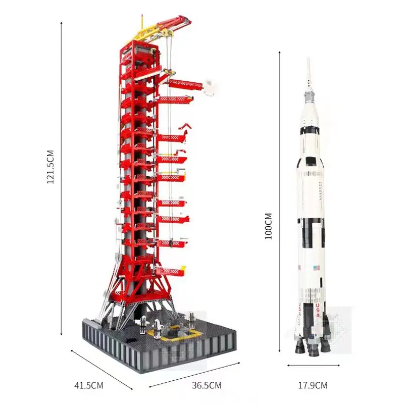 031003 Ideas Space Center Apolloed Saturn V Launch Umbilical Tower Moc 21309 Brick Model Buliding Modular Block Boy Toys 3586pcs