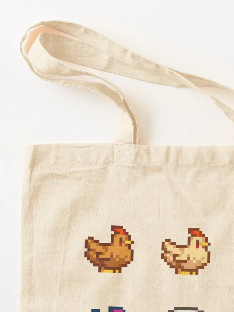 Stardew Valley Chickens Tote Bag حقائب للمتسوقين للنساء حقيبة قماش حقيبة تسوق للسيدات