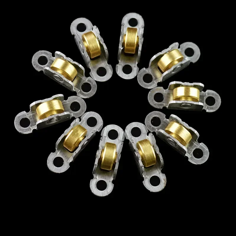 10pcs/lot Sliding Doors and Windows Rollers Pulley Metal Window Pulley Heavy Bearing Rollers Panning Cupboard Door Wheels