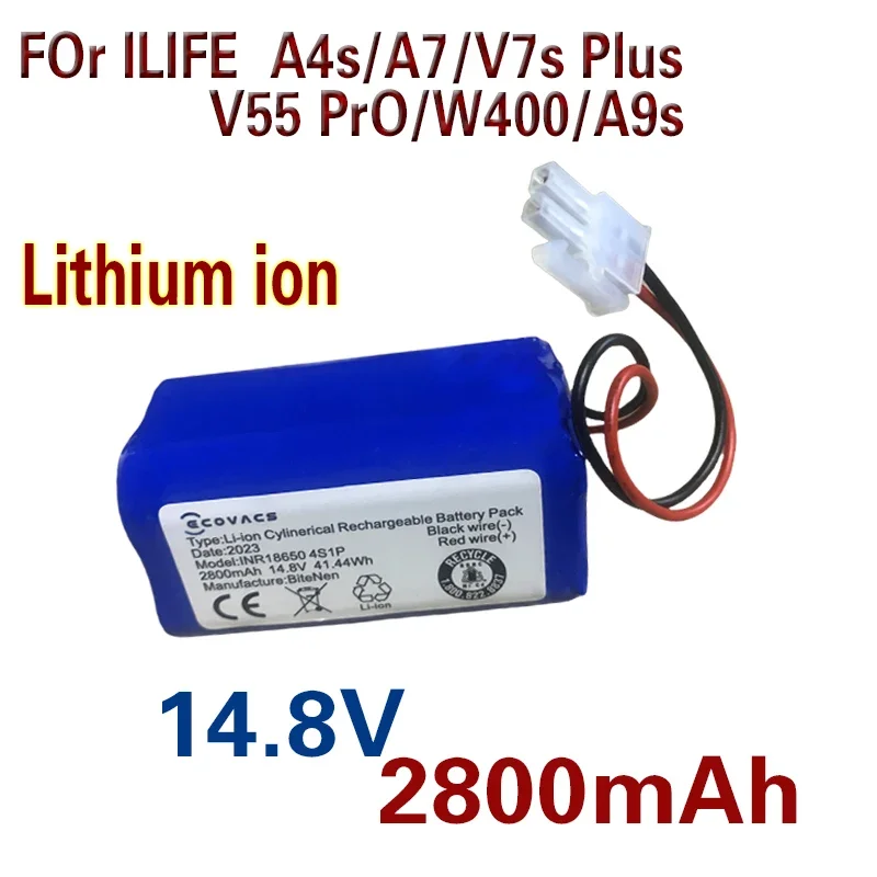 14.8V 2800mah Lithium Battery For ILIFE A4 A4s V7 A6 V7s Plus Robot Vacuum Cleaner ILife 4S 1P
