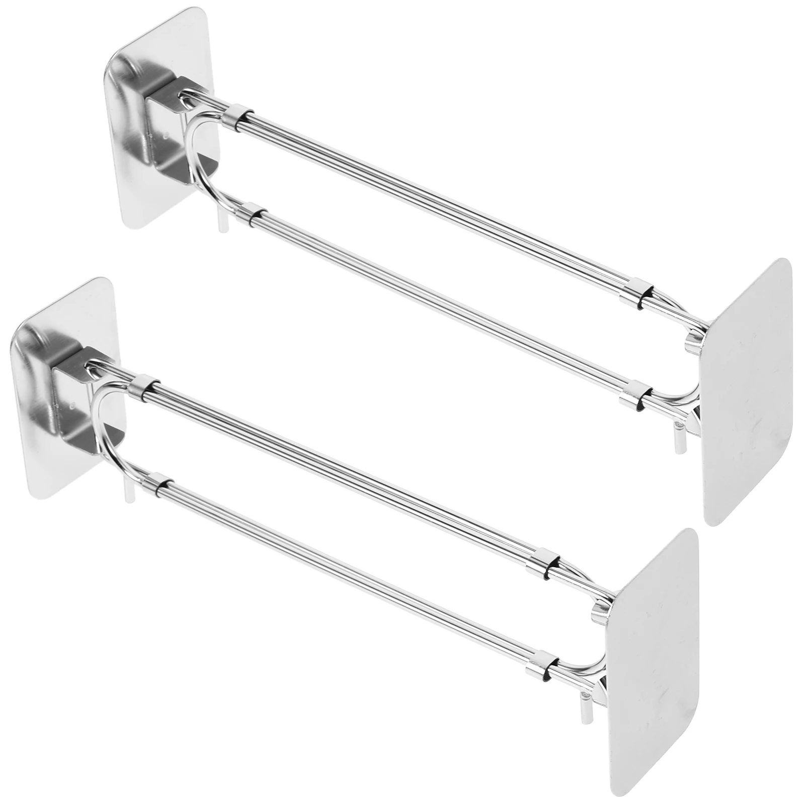 

2 Pcs Steel Storage Rods Travel Trailer Accessories Adjustable RV Shower Corner Bar Bathroom Trailer Accessories Must Haves