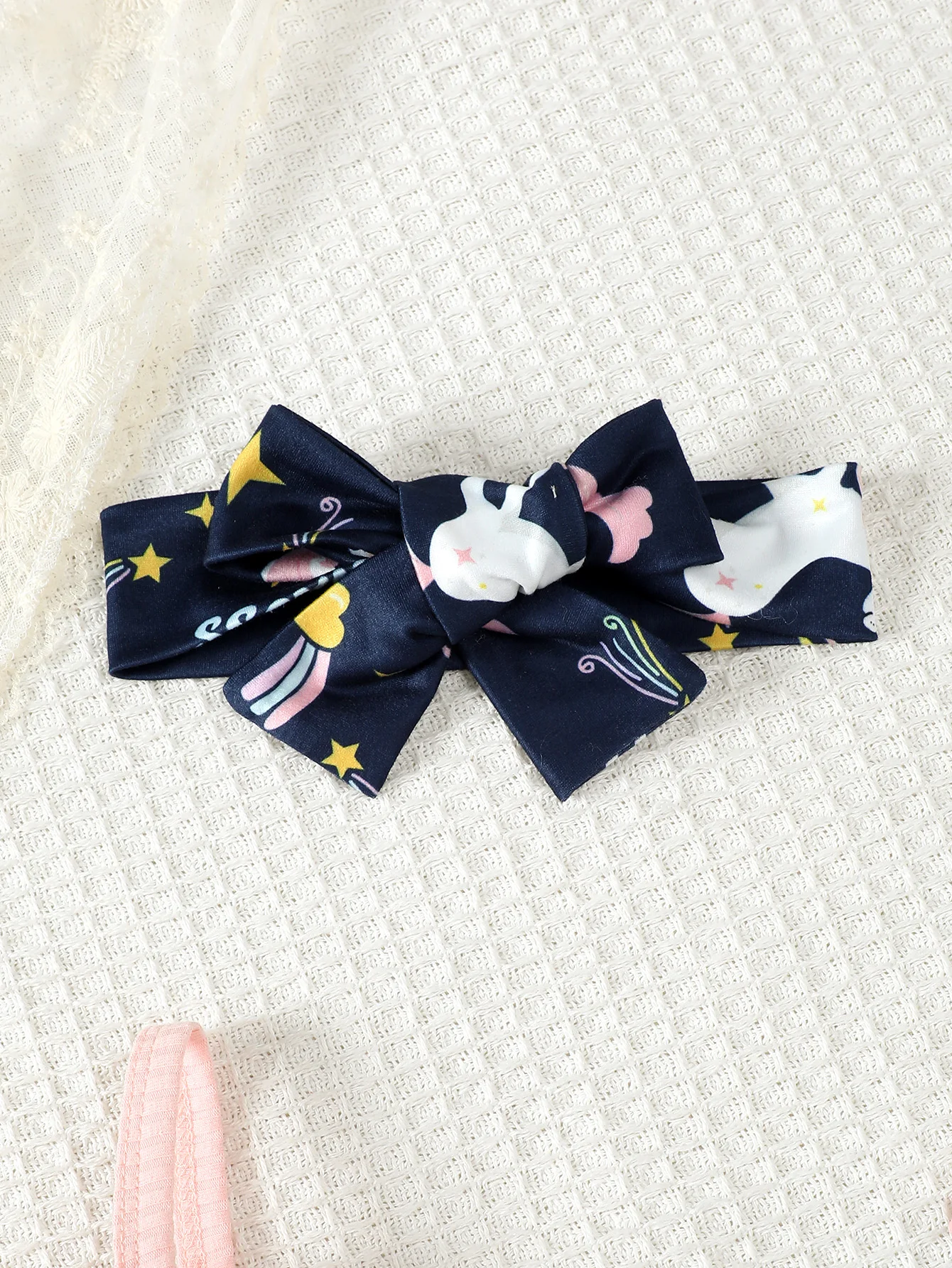 0-2 Year Old Newborn Baby Summer Cotton Suspender, Digital Printed Bow Decoration, Casual Daily Wear, Headscarf, Baby Clothing