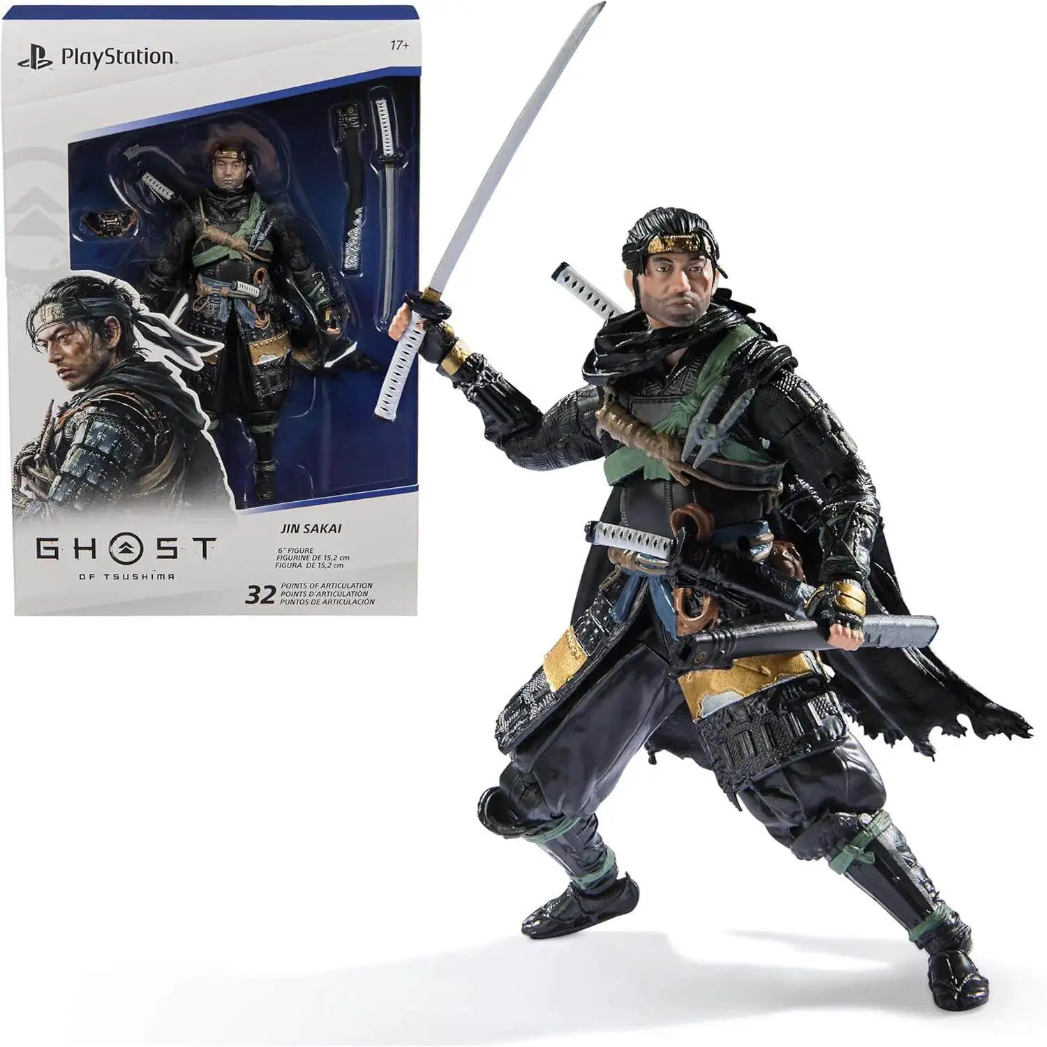Фигурка-spin-master-playstation-ghost-of-tsushima-jin-sakai-6-дюймов-–-Официальная-коллекционная-фигурка-из-серии-the-shapes-collection-с-32-баллами