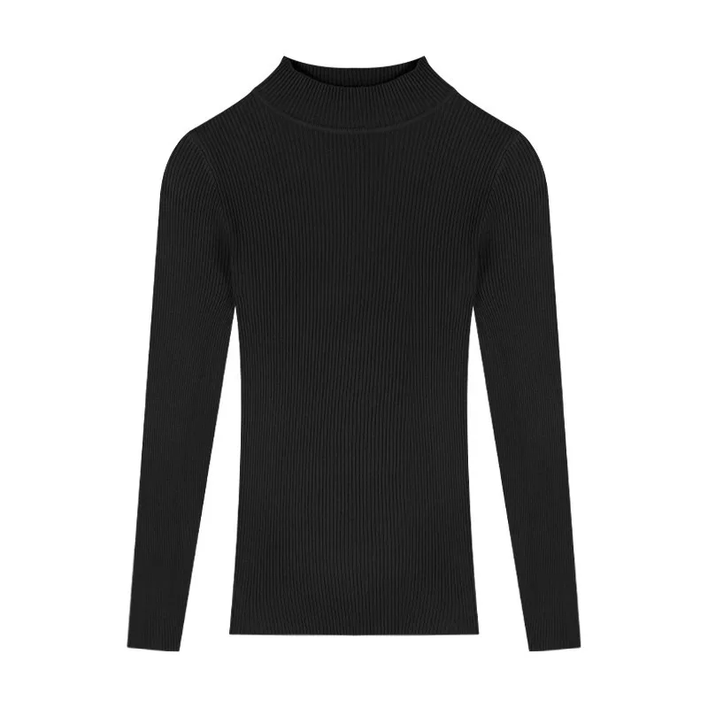

Slim Soft Turtleneck Pullover Fitted Long Sleeve Warm Knitwear Korean Style Layering Sweater Casual Solid Color Comfy Top