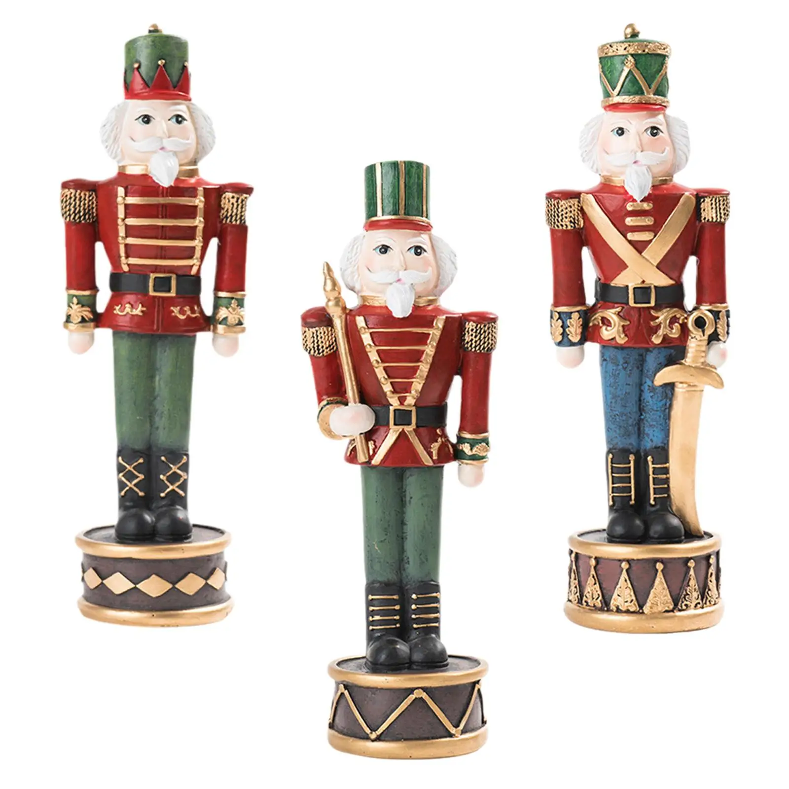 Christmas Nutcracker Figurine Convenient Resin Tabletop Ornament Nutcracker Doll Figure for Home Shelf Table Workbench Bedroom