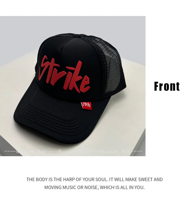 New Unisex Korean Personal Printed Letters Baseball Hats Breathable Simple Sunshade Hip Hop Trucker Caps Versatile Fashion Ins