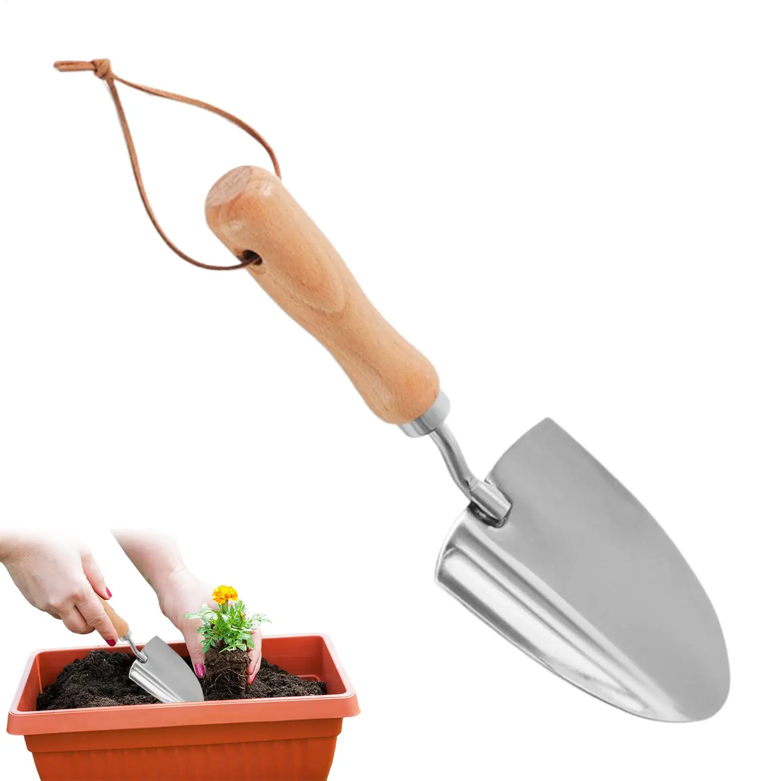 

Small Garden Shovel Hand Trowel For Planting Ergonomic Handle Stainless Steel Shovel For Gardening Farming Nursery Lawn