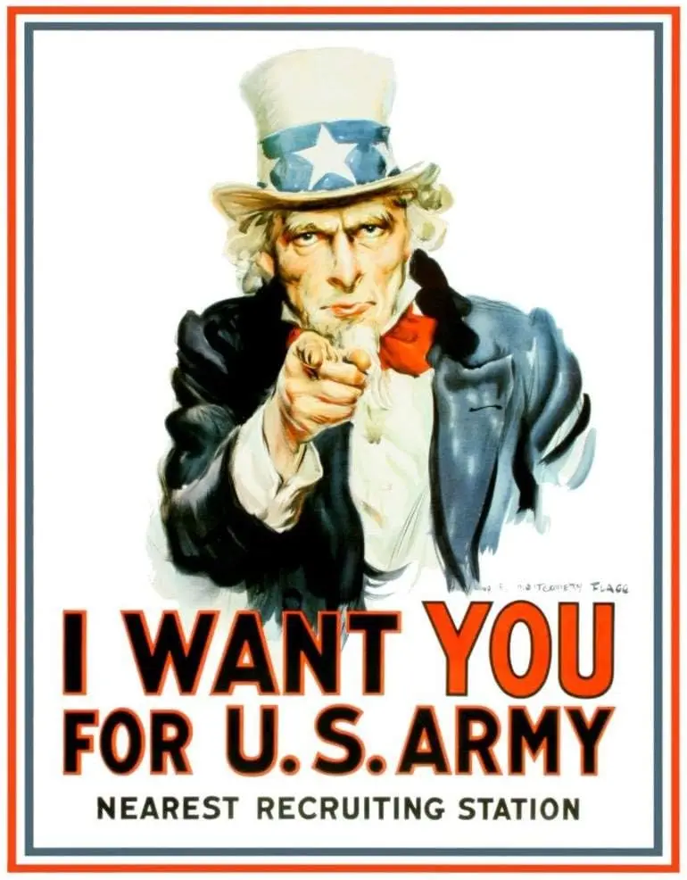 Tin Sign : Uncle Sam I Want You, Art Poster TIN Sign 7.8X11.8 INCH