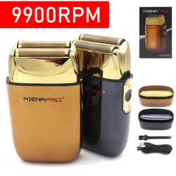 9900RPM USB Arayüzü Akülü Elektrikli erkek Profesyonel berber jileti LED Yüzen Çift Bıçak Net Sakal Düzeltici Folyo Erkek