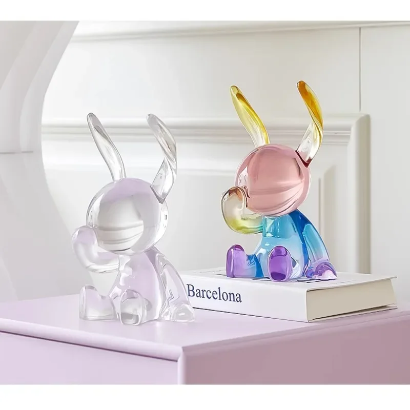 Jouet d'ornement de beurre de lapin de dessin animé, décoration de qualité supérieure, meuble TV de salon