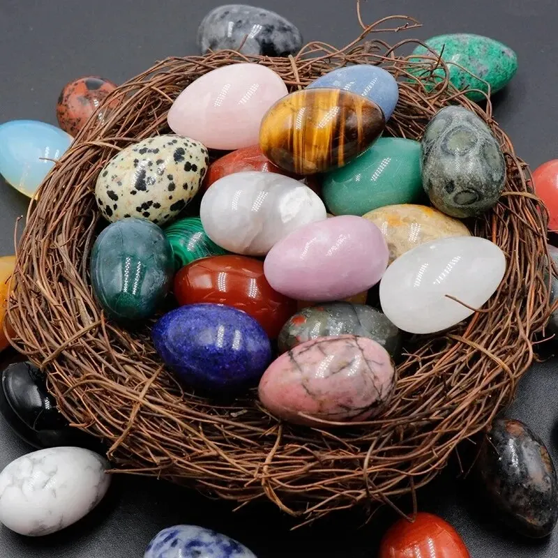 10PCS Random Models of Natural Stone Crystal Agate Dongling Stone Small Egg- Mineral Bird Egg Stone