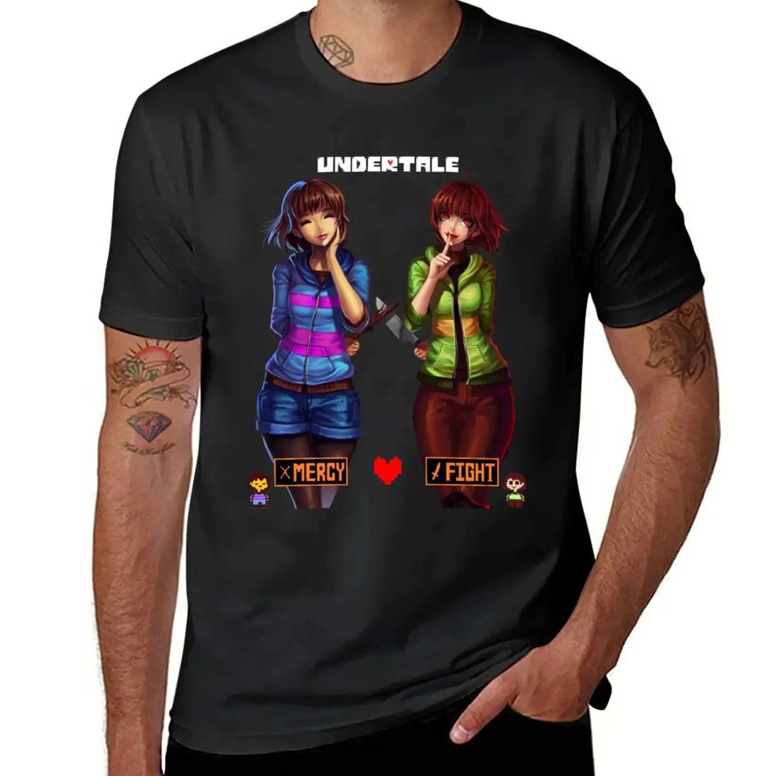 New Undertale Mercy or Fight T-Shirt Blouse oversized t shirts men t shirt