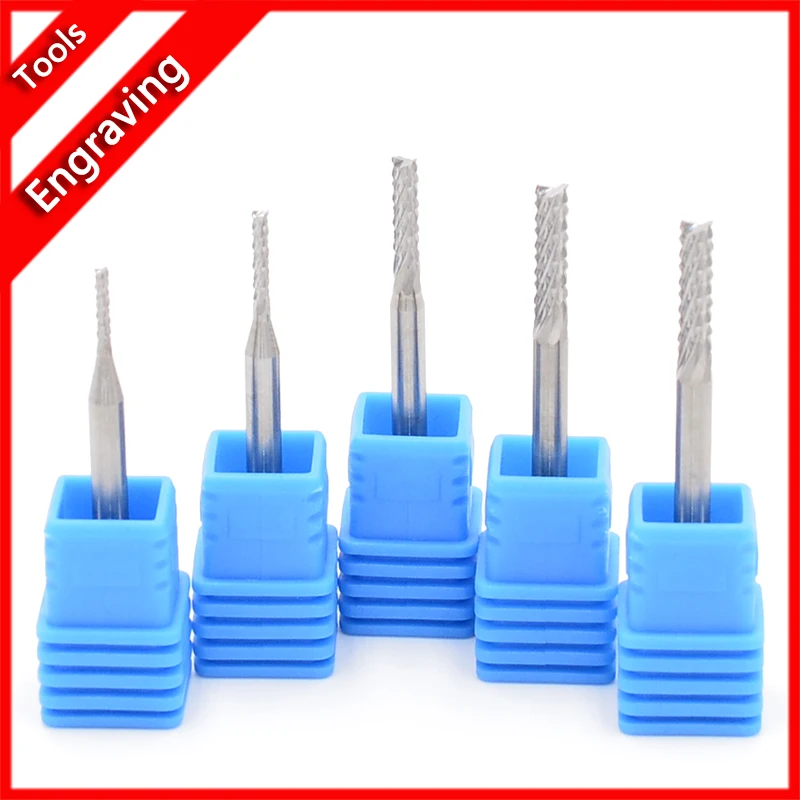 3.175mm 4mm 6mm 8mm Shank Solid Carbide Corn End Mill Milling Cutter Engraving Router Bits PCB Tungsten Steel End Mill CNC