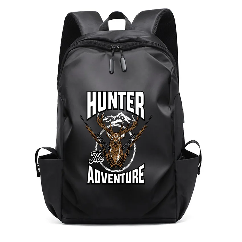 

Women's Men Unisex Backpack College Students School Bag Simple Feminina Cartoon Hunter Adventure Pattern Printed Backpack