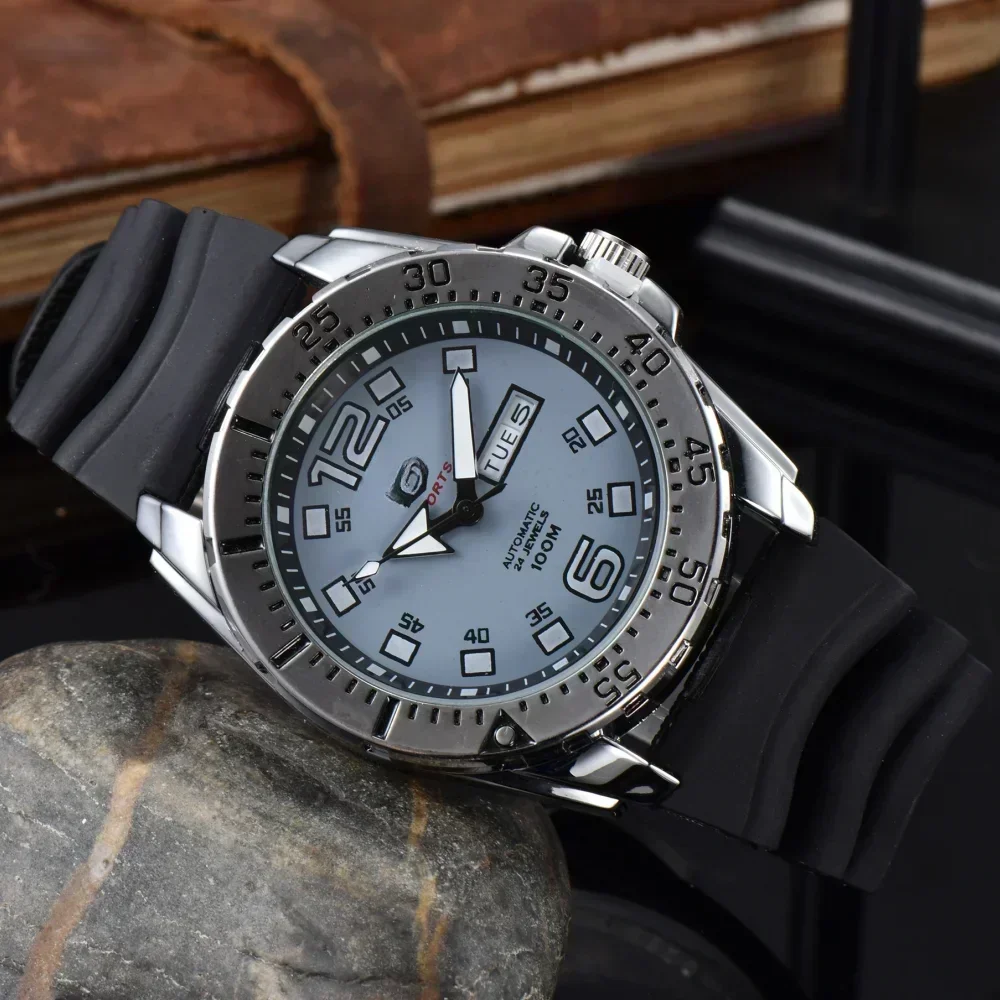 Multi Functional Stainless Steel Waterproof Series Steel Band Watch Strap Multi Functional Timing Watch Men's Quartz Watch Clock