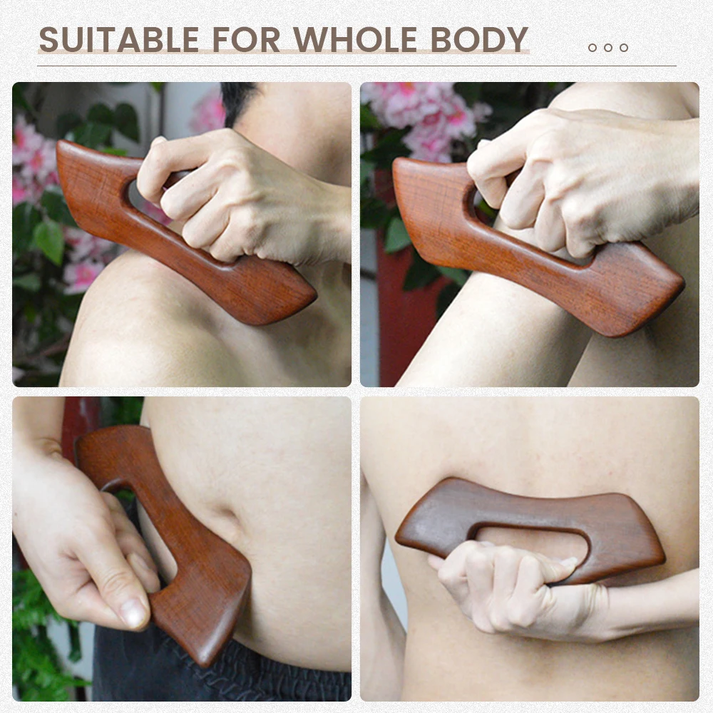 Wood Gua Sha Tool Handheld Gua Sha Scraping Paddle Slimming Guasha Massage Board Stick Scraper for Fat Burner Blood Circulation