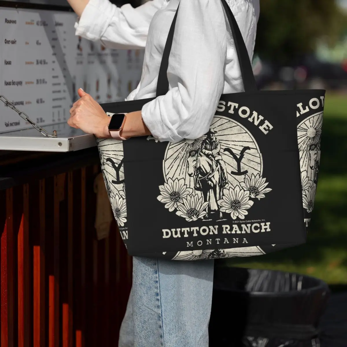 Yellowstone Dutton Ranch Beach Tote Bag Sport Gym Yoga Duffle Large Tote Bag Women Travel Bag Fitness bag