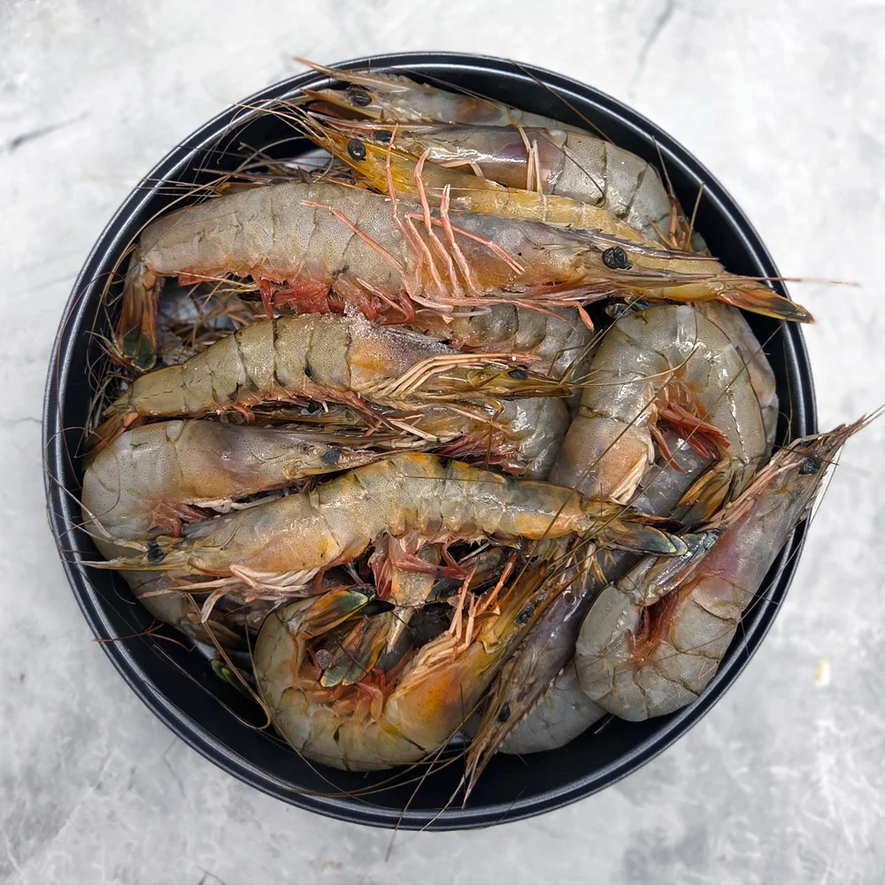 Camarones grandes de la costa oeste de 25 años (1 kg), camarones King (tamaño grande, enfriado rápido), mariscos frescos, productos de mariscos