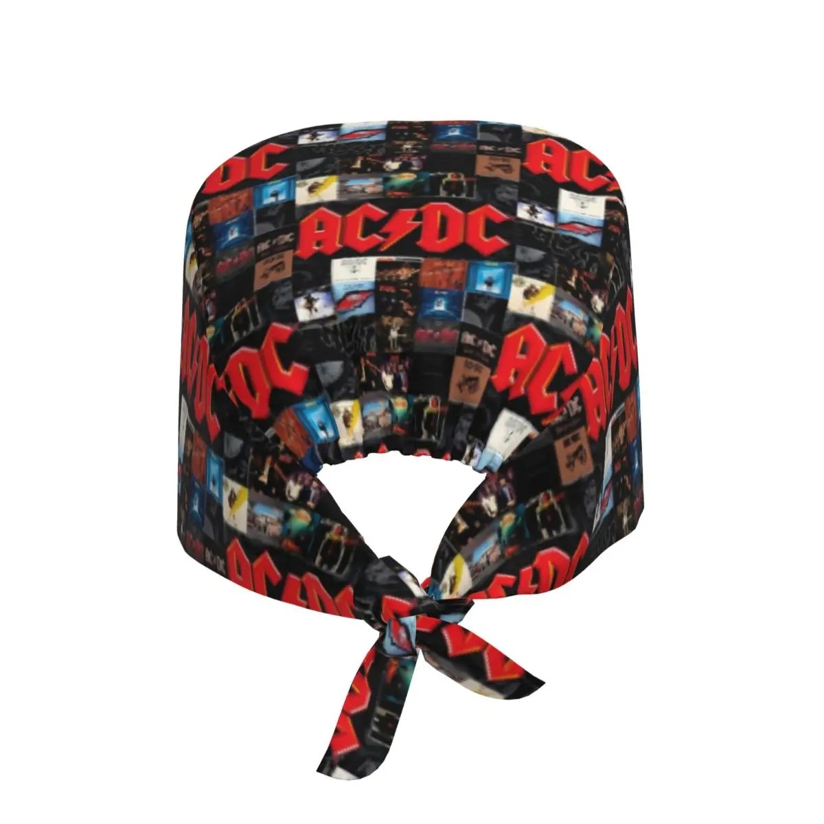 Regulowana czapka robocza z kolażem zdjęć zespołów rockowych heavy metalowych AC/DC, damska i męska, czapka medyczna, czapka pielęgniarska, czapka dla lekarza, chirurga, dentysty.