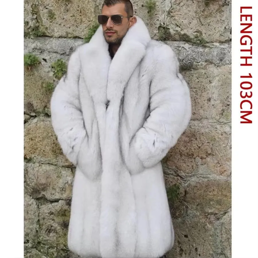

Natural Fox Fur Clothes Real Fox Fur Coat Winter Men Big Large Suit Collar Warm Thick Best Selling Styles