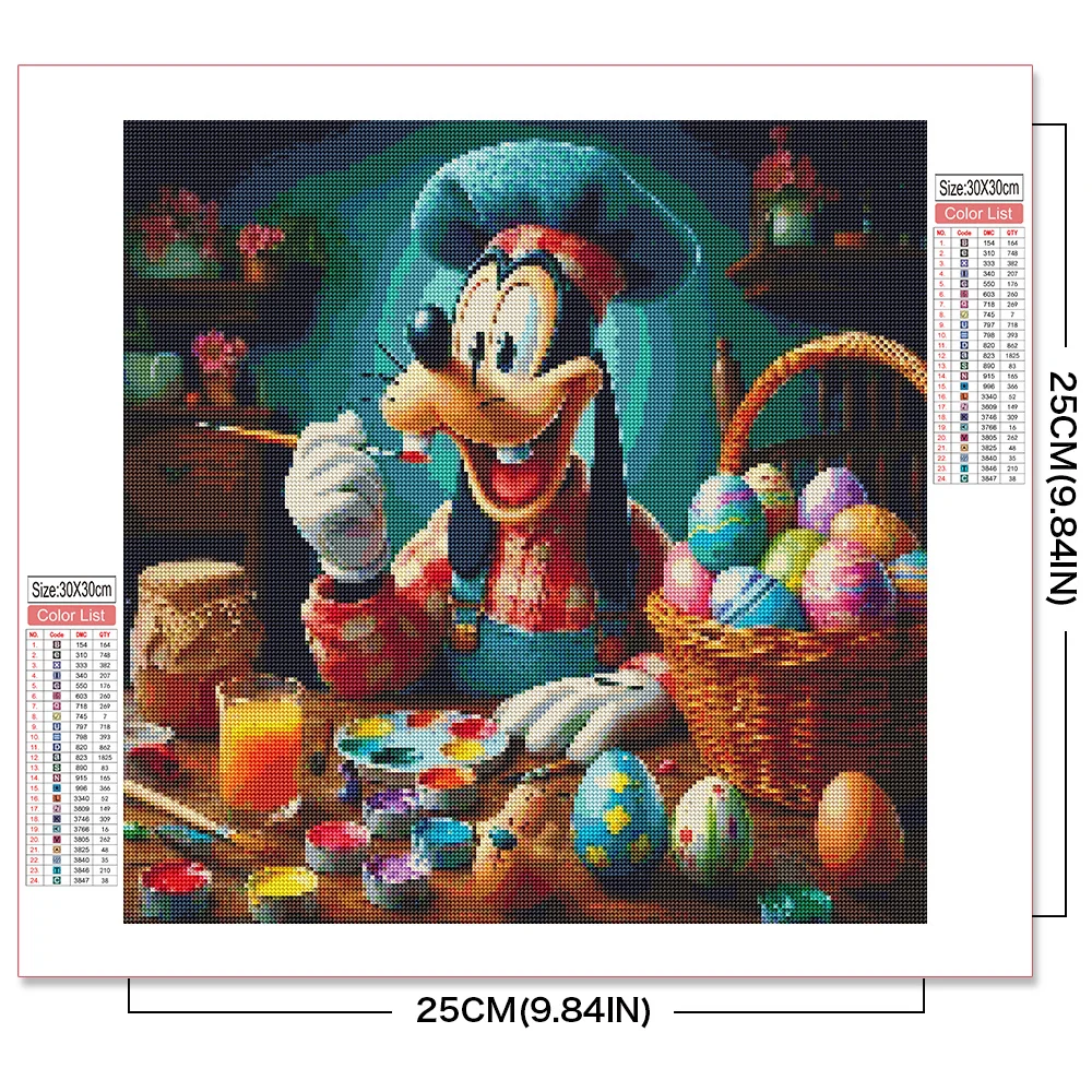 Disney Cartoon Diamond Painting Goofy Mosaic Set Embroidery Egg Full Display Rhinestone Pictures Colorful Christmas Decor Gift