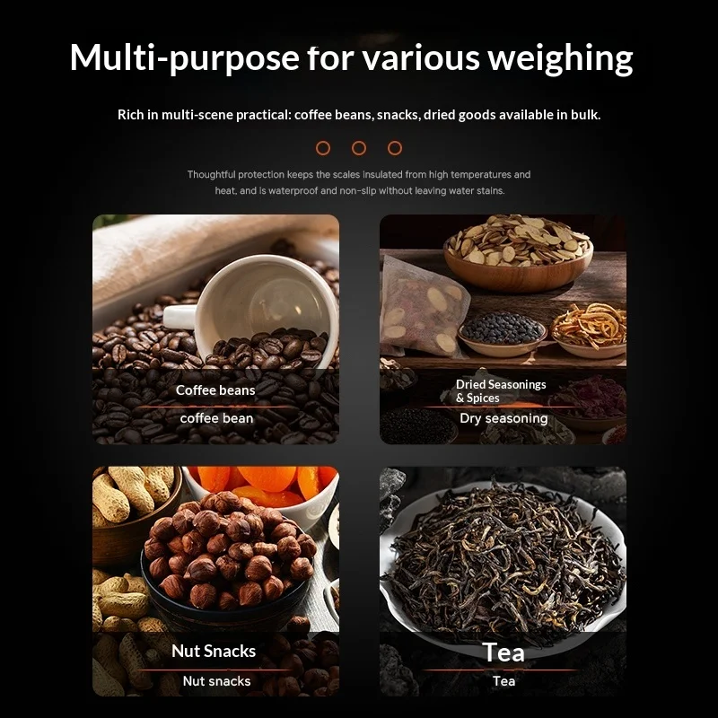 Electronic Scale Bean Tray Espresso LED Weighing 0.1g ABS Electronic ScaleHigh Precision Measures Black Beige image 5
