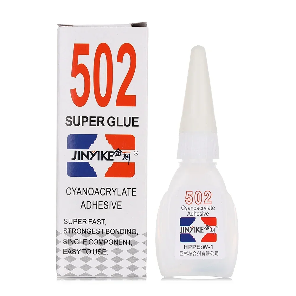 502 Super Glue Instant Quick-drying Cyanoacrylate Adhesive Leather Rubber Wood Metal Strong Bond Liquid Glue Tool 10g