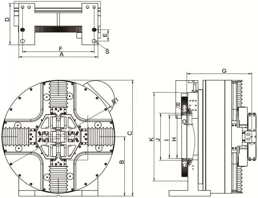 Lathe chuck Automatic single bearing full stroke main pneumatic chuck
