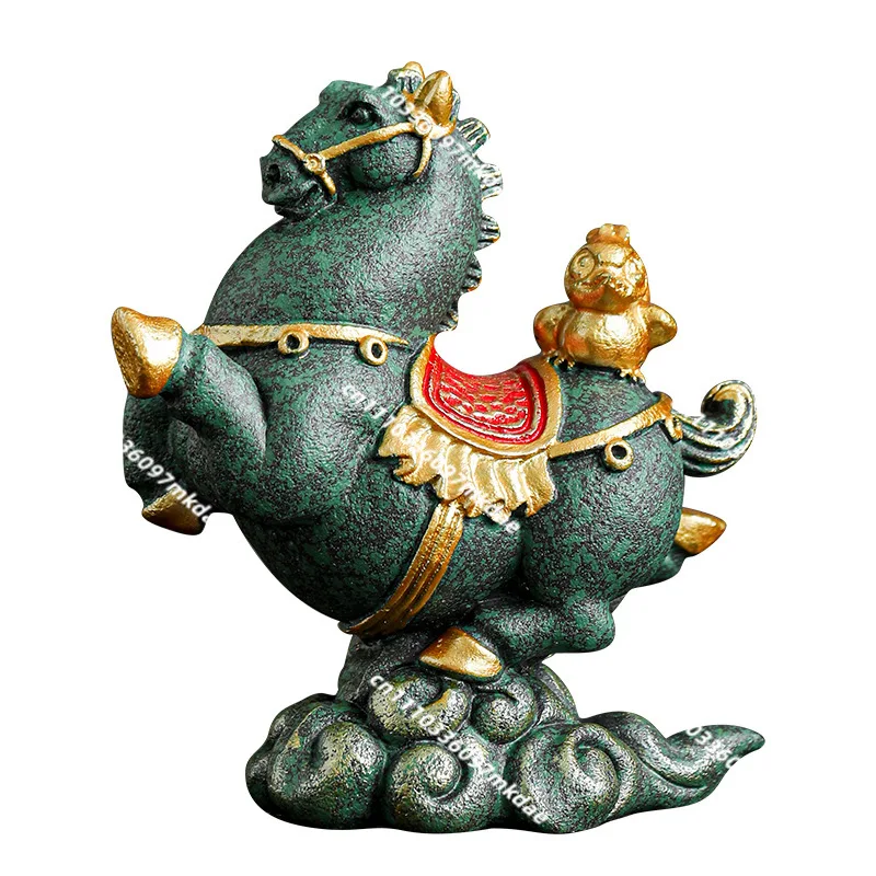 Get rich soon, lucky mascot in the Year of the Horse, office desktop jewelry as a gift