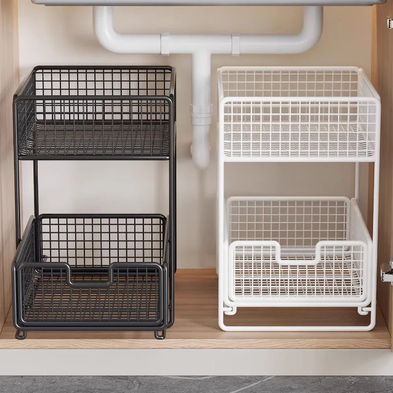 Toilet Lower Sink Rack Pull-out Bathroom Cabinet Lower Storage Basket Toilet Washstand Cabinet Inner Layer Rack