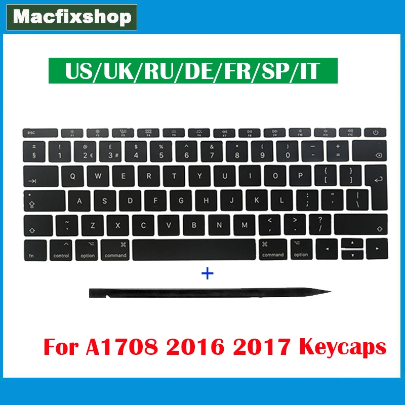 New A1708 Laptop Key Cap Caps For MacBook Pro Retina 13.3" A1708 US UK Russian French German Spanish Italian Azerty Keycaps