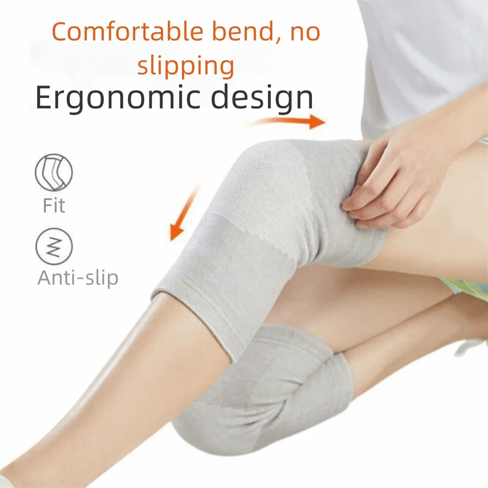 

Pressurized Elastic Wool Plush Knee Pads Cotton Polyester Stripe Design Knee Protector Nude Black Grey Thin Elasticity