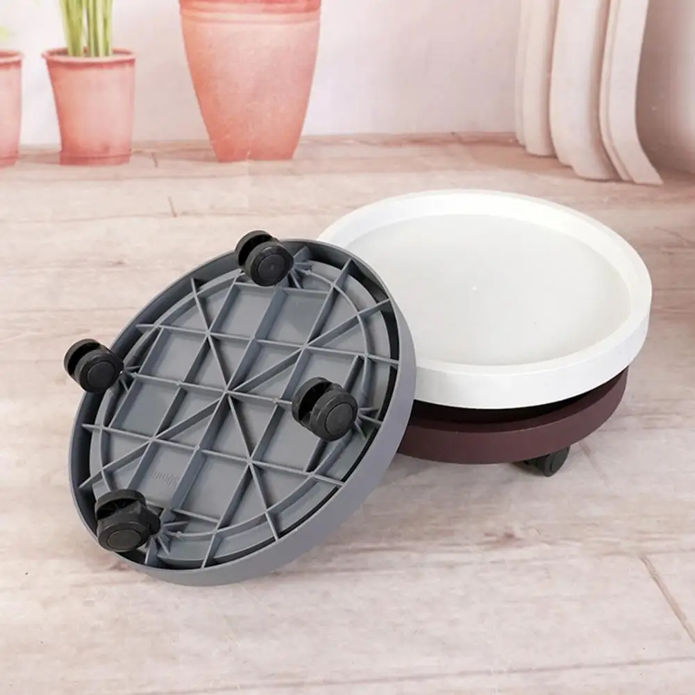 Thickened Plastic Plant Holder Round Plant Pot Pallet with Wheels for Indoor Outdoor Use Flowerpot Stand Planter Caddy for Easy