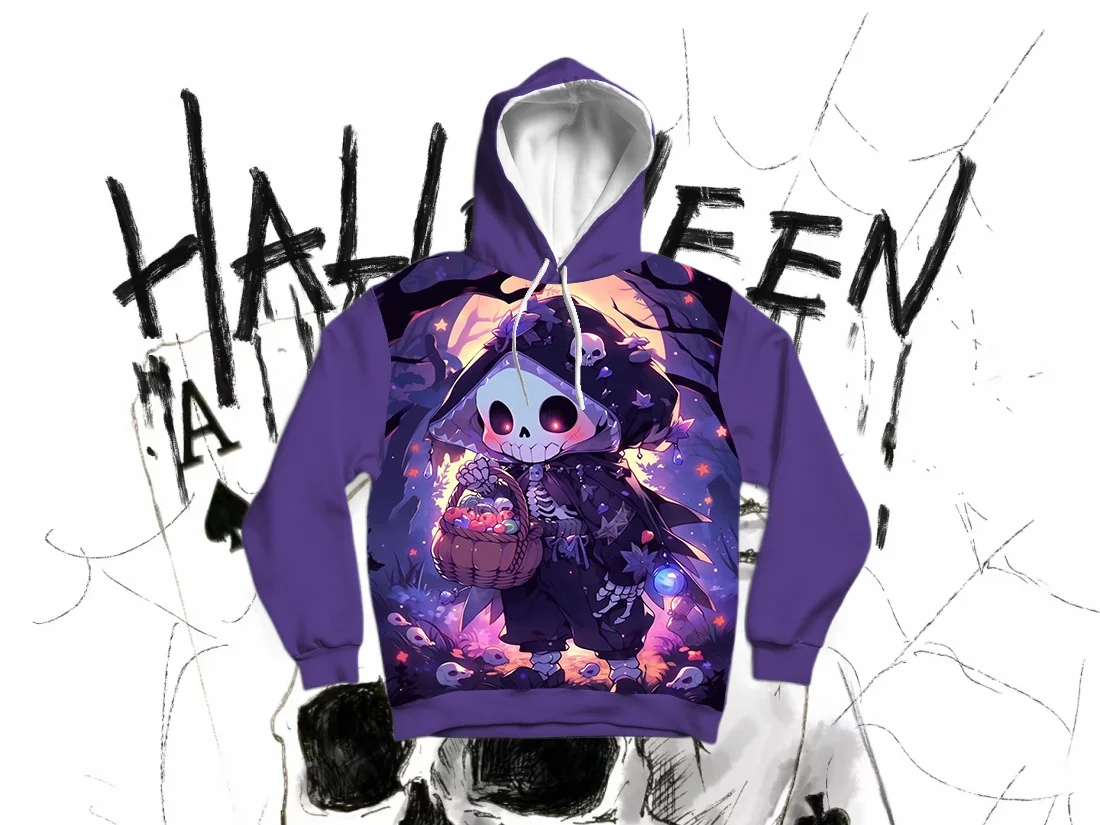 

25/26 Latest Autumn/Winter Halloween Elements 3D Printed Hoodie Large Adult Same Size Female Same Size Original Design Top