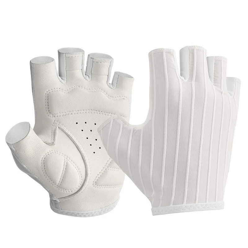 Half Finger Cycling Gloves Sheepskin Palm Thickened Palm Padding Lightweight Breathable Shock Absorbent and Wear Resistant
