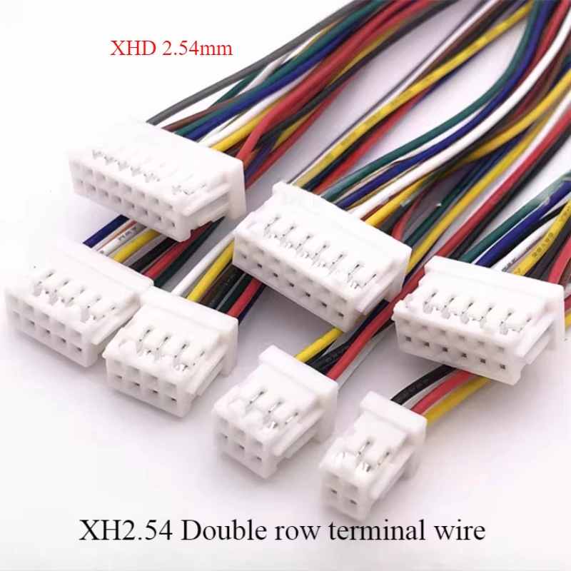 

10pcs XHD2.54mm 2x2P/3/4/5/6/7/8Pin Double Row Single/Double Head 20cm 26AWG Terminal Crimped Plug Housing Wire Cable Connector