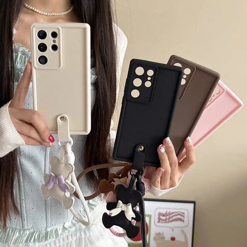 ربطة القوس فيونكة الدب الحبل جراب هاتف ل Tecno Spark 30 9 10 20 Pro Plus 8C 10C 20C 30C شرارة 6 GO 1 S 2025 2024 2023 2022 2021 غطاء